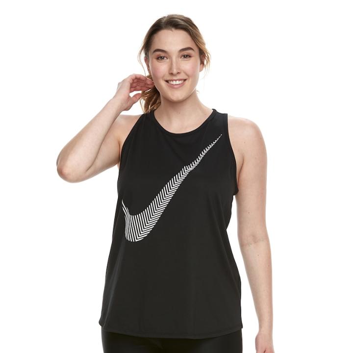 Plus Size Nike Dry Training Swoosh Graphic Tank, Women's, Size: 2xl, Grey (charcoal)