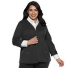Plus Size Dana Buchman Textured Zipper-pocket Jacket, Women's, Size: 1xl, Black