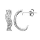 Diamond Classics Sterling Silver 1/10 Carat T.w. Diamond Twist Hoop Earrings, Women's, White
