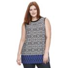 Plus Size Ab Studio Printed Knit Tank, Women's, Size: 2xl, Ovrfl Oth