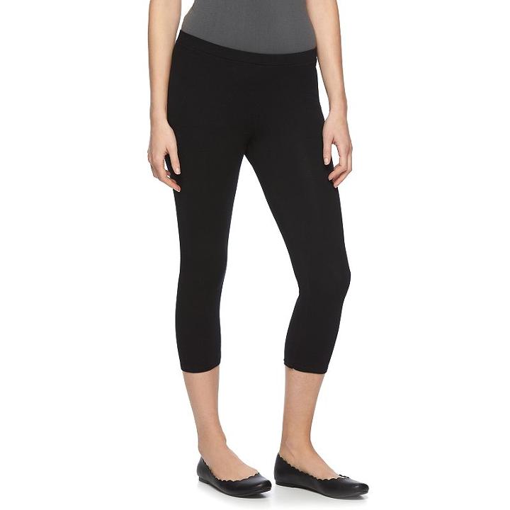 Women's Lc Lauren Conrad Black Capri Leggings, Size: Medium
