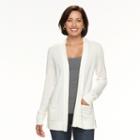 Women's Croft & Barrow&reg; Essential Open-front Cardigan, Size: Xl, White
