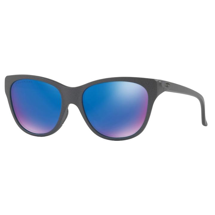 Oakley Hold Out Oo9357 55mm Cat-eye Sapphire Iridium Polarized Mirror Sunglasses, Women's, Dark Grey
