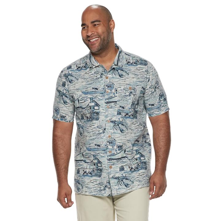 Big & Tall Croft & Barrow&reg; Regular-fit Crosshatch Button-down Shirt, Men's, Size: 4xb, Light Grey
