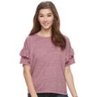 Juniors' So&reg; Double Ruffle Top, Teens, Size: Xs, Dark Pink