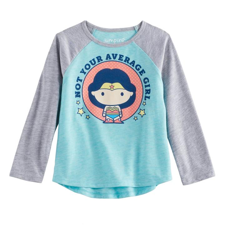 Toddler Girl Jumping Beans&reg; Dc Comics Wonder Woman Not Average Girl Graphic Tee, Size: 2t, Turquoise/blue (turq/aqua)