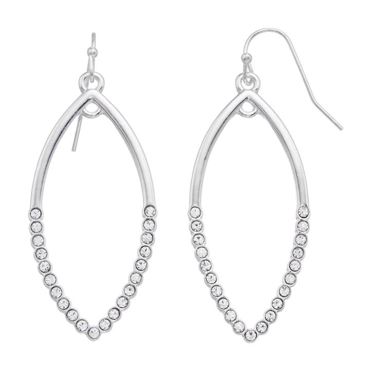 Lc Lauren Conrad Simulated Crystal Nickel Free Teardrop Earrings, Women's, Silver