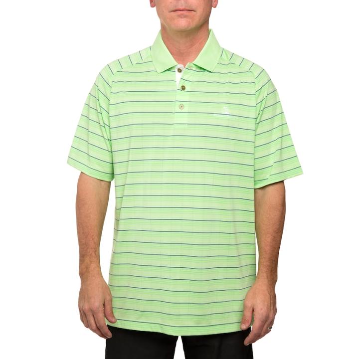 Men's Pebble Beach Classic-fit Striped Performance Golf Polo, Size: Large, Green