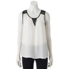 Women's Harve Benard Georgette High-low Top, Size: Large, White Oth