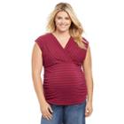 Plus Size Maternity Oh Baby By Motherhood&trade; Ruched Surplice Top, Women's, Size: 2xl, Ovrfl Oth