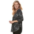 Women's Apt. 9&reg; Roll-tab Chiffon Tunic Top, Size: Xxl, Black