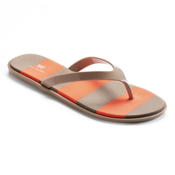 Tek Gear&reg; Women's Rugby Striped Flip-flops, Size: Small, Beige Oth