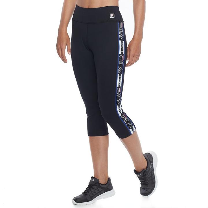 Women's Fila Sport&reg; Side Panel Running Capri Leggings, Size: Xl, Oxford