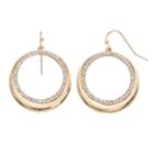 Lc Lauren Conrad Simulated Crystal Open Circle Nickel Free Drop Earrings, Women's, Gold
