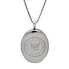 Sterling Silver United States Navy Locket Necklace, Women's, Size: 18, Grey