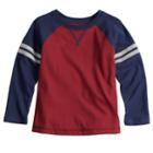 Baby Boy Jumping Beans&reg; Striped Raglan Tee, Size: 18 Months, Dark Red