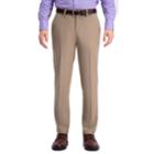 Men's Haggar&reg; Cool 18&reg; Pro Slim-fit Wrinkle-free Flat-front Super Flex Waist Pants, Size: 34x30, Med Beige