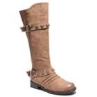 2 Lips Too Jilly Women's Buckle Riding Boots, Size: Medium (8), Dark Beige