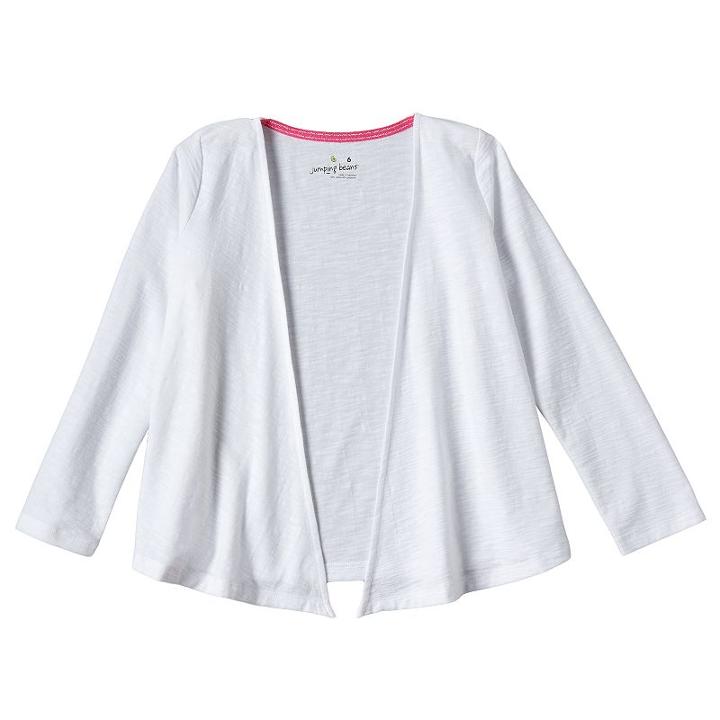 Girls 4-10 Jumping Beans&reg; Open Front Cardigan, Girl's, Size: 6, White
