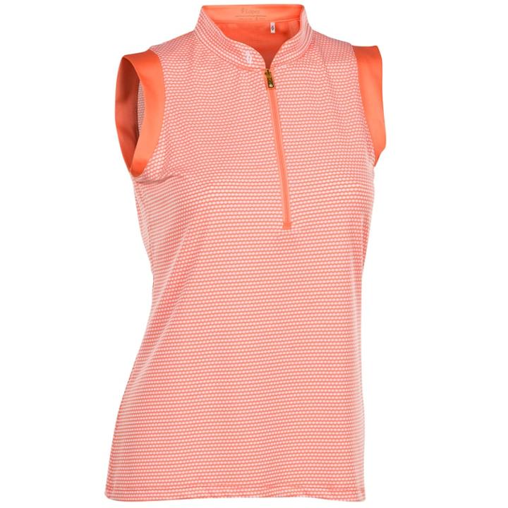 Women's Nancy Lopez Geo Sleeveless Golf Polo, Size: Medium, Med Orange