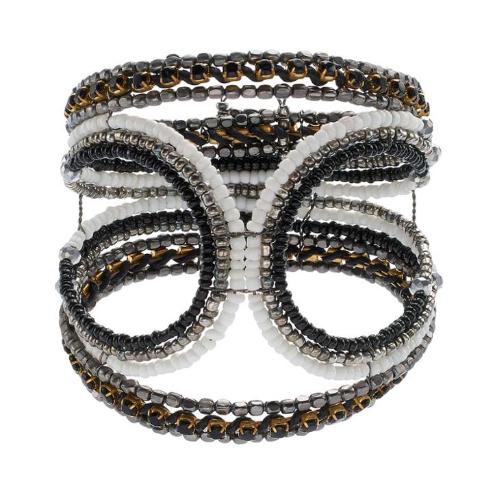 Mudd&reg; Seed Bead Wavy Cuff Bracelet, Women's, Black