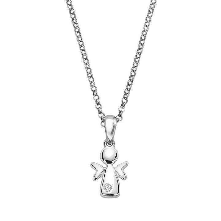 Little Diva Diamonds Sterling Silver Diamond Accent Angel Pendant, Girl's, Size: 14, White
