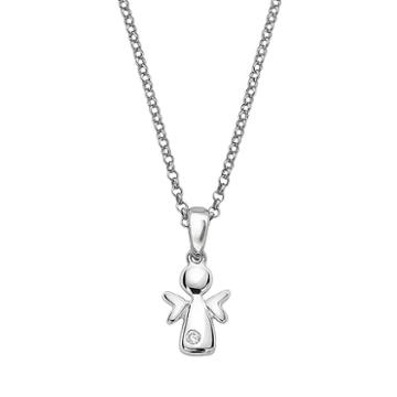 Little Diva Diamonds Sterling Silver Diamond Accent Angel Pendant, Girl's, Size: 14, White