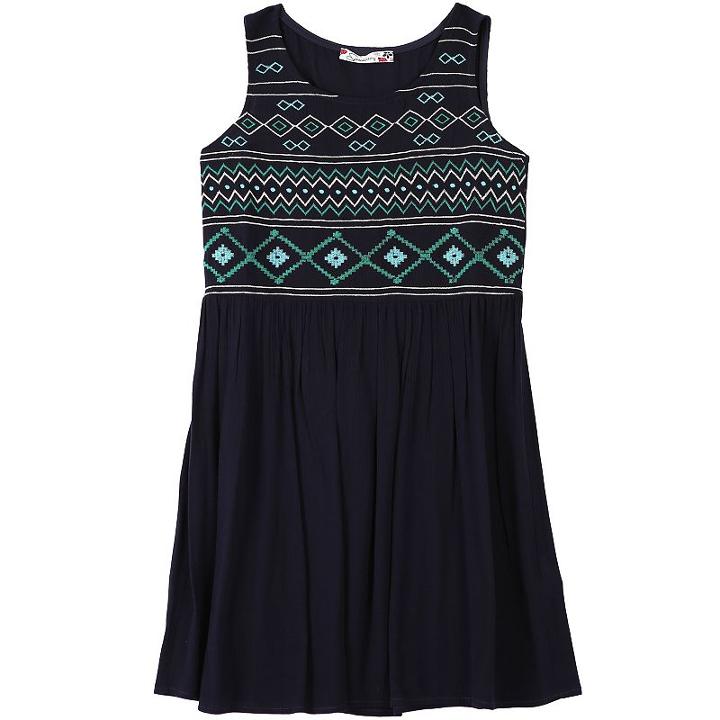 Girls 7-16 Speechless Embroidered Front Gauze Dress, Girl's, Size: 8, Blue (navy)