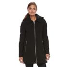 Women's Tower By London Fog Hooded Rain Coat, Size: Small, Black