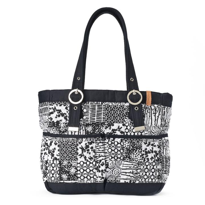 Donna Sharp Elaina Quilted Patchwork Tote, Women's, Domino