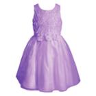 Girls 4-6x Youngland Floral & Scrollwork Dress, Size: 6, Drk Purple