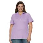 Plus Size Croft & Barrow&reg; Pique Polo, Women's, Size: 3xl, Lt Purple