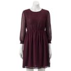 Women's Lc Lauren Conrad Swiss Dot Fit & Flare Dress, Size: Xxl, Red
