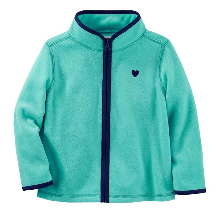 Toddler Girl Oshkosh B'gosh&reg; Fleece Zip Front Jacket, Size: 2t, Turquoise/blue (turq/aqua)