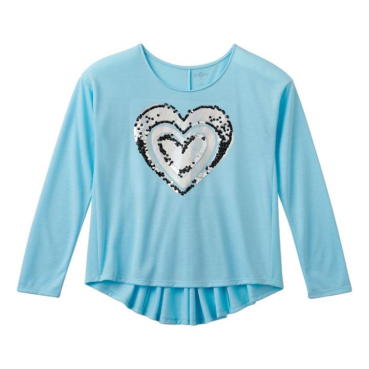 Girls 7-16 & Plus Size So&reg; Perfectly Soft High-low Graphic Top, Girl's, Size: 18 1/2, Turquoise/blue (turq/aqua)