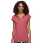Women's Sonoma Goods For Life&trade; Embroidered Hoodie Tee, Size: Xxl, Dark Red