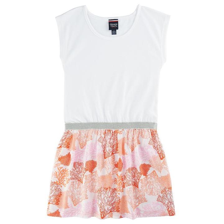 Girls 4-6x French Toast Glitter Waistband Dress, Girl's, Size: 5, White