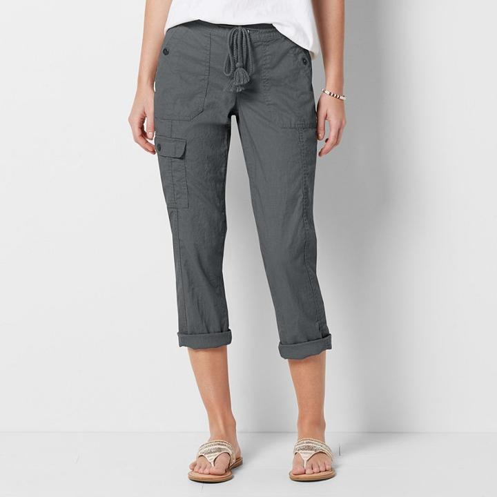 Women's Sonoma Goods For Life&trade; Beachy Tassel Capris, Size: 16, Med Brown