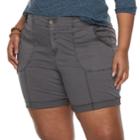 Plus Size Sonoma Goods For Life&trade; Utility Bermuda Shorts, Women's, Size: 16 W, Dark Grey