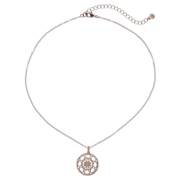 Lc Lauren Conrad Medallion Pendant Necklace, Women's, Light Pink