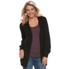 Juniors' Mudd&reg; Embroidered Bishop Sleeve Cardigan, Teens, Size: Large, Black