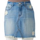 Juniors' Mudd&reg; Ripped Jean Skirt, Girl's, Size: 1, Dark Blue