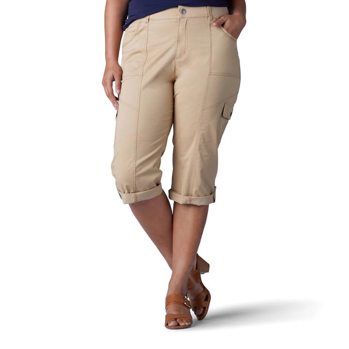 Plus Size Lee Skye Skimmer Capri Pant, Women's, Size: 20 - Regular, Med Brown