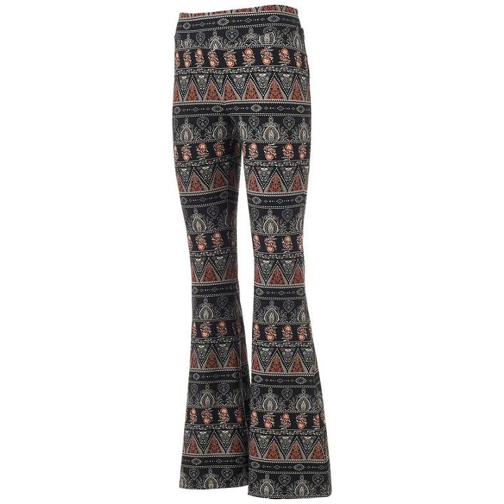 Juniors' About A Girl V-yoke Flare Pants, Size: Small, Silver