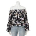 Juniors' Love, Fire Bell Sleeve Off Shoulder Top, Girl's, Size: Medium, Oxford