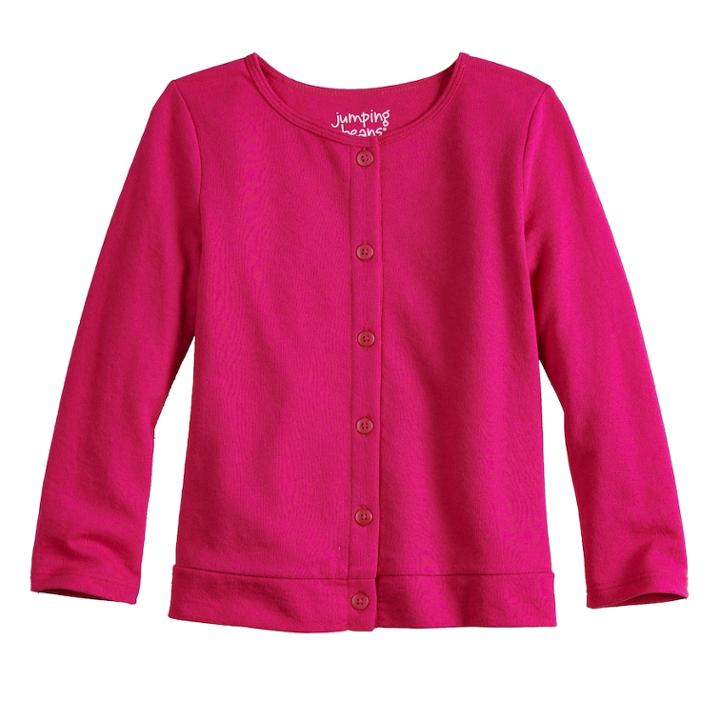 Baby Girl Jumping Beans&reg; Button-up Cardigan Sweater, Size: 18 Months, Med Pink