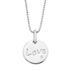 Boston Bay Diamonds Sterling Silver Diamond Accent Love Disc Pendant, Women's, Size: 18, White