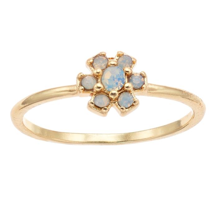 Lc Lauren Conrad Simulated Crystal Flower Ring, Women's, Size: 7, Blue