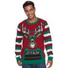 Men's Light-up Ugly Christmas Sweater, Size: Medium, Med Red