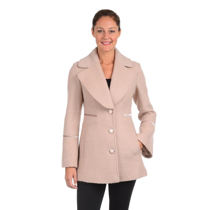 Women's Fleet Street Boucle Wool-blend Coat, Size: Small, Pink